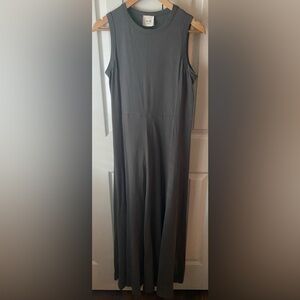 ALYSI crème Dark Gray Cotton Jersey Minimalist Maxi Tank Dress 6‎